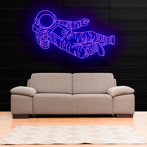 Astronaut Gun Neon Sign Light