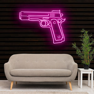 Pistol Neon Sign Light
