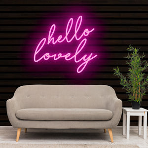 HELLO LOVELY Neon Sign Light