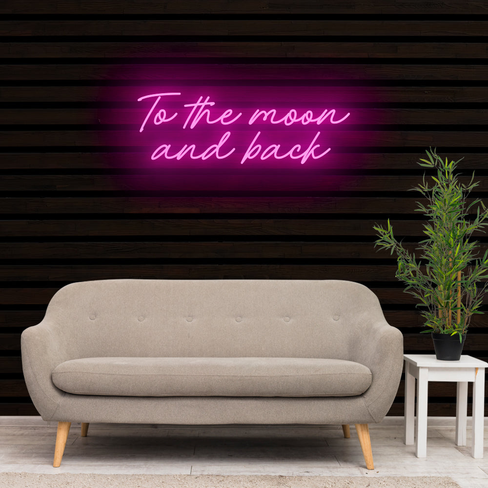 TO THE MOON AND BACK Neon Sign Light